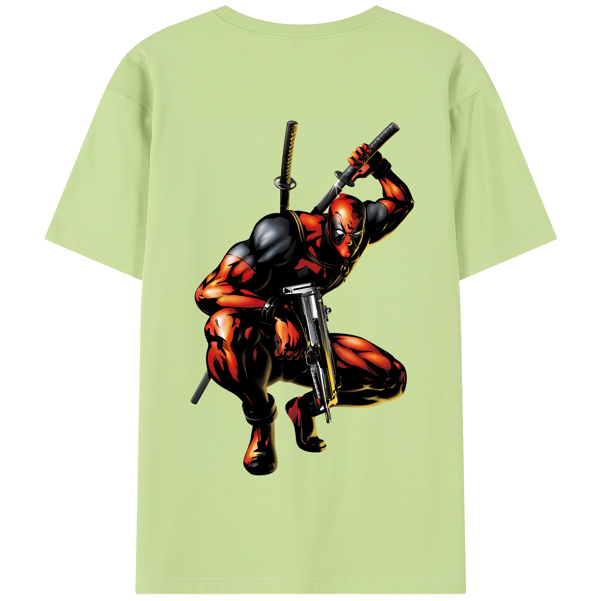 （画像用） Deadpool デッドプール 綿100％半袖Tシャツ（背面プリント）